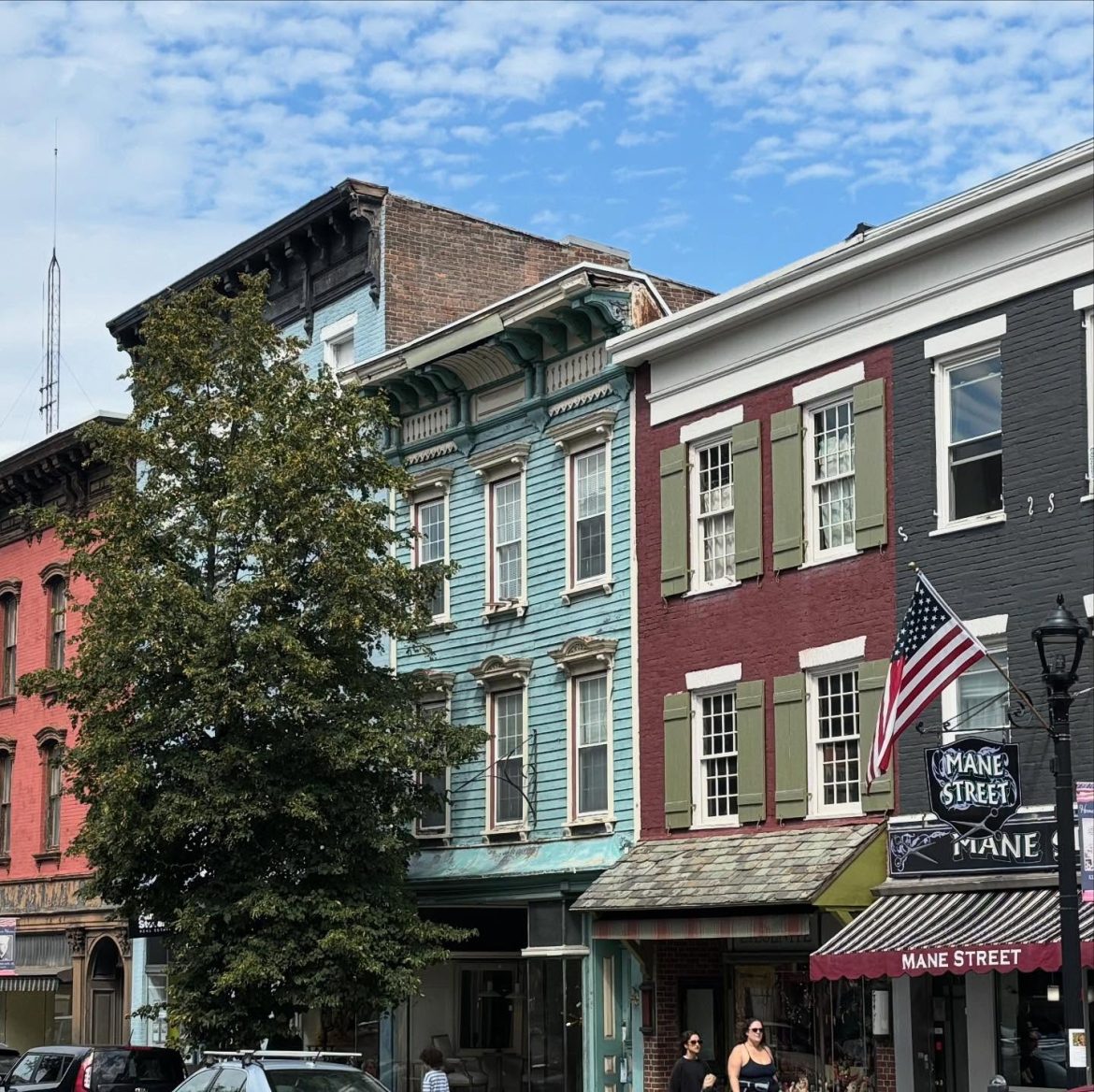 Photo of colorful row buildings in Hudson, NY